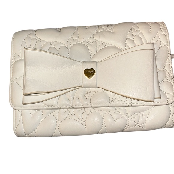 Chic Cream Quilted Clutch with Bow by Betsy Johnson - Picture 1 of 4